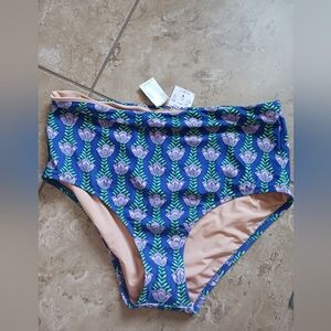 NWT J. Crew Factory full coverage high-waist bikini bottom sz L